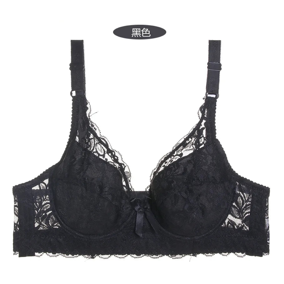 Plus Size Bras Full Lace Breathable Push Up Bra Fashion Sexy Women Underwear Brassiere Gather Lingerie Bralette