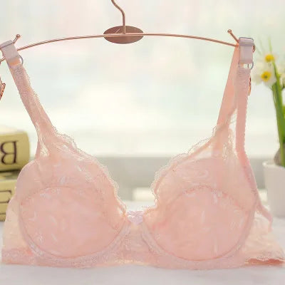 Spring summer Plus Size sexy Bra for Women Seamless Lingerie Lace Bra Ultra thin pad 32 34 36 38 40 B C big cup bra