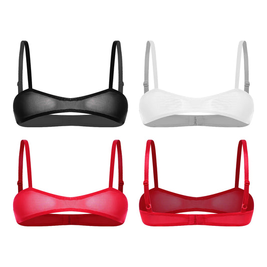Womens Minimizer Bra 3/4 Coverage Non Padded Underwire Female Breathable See Through Sheer Mesh Bra Tops Mini Bralette Lingerie