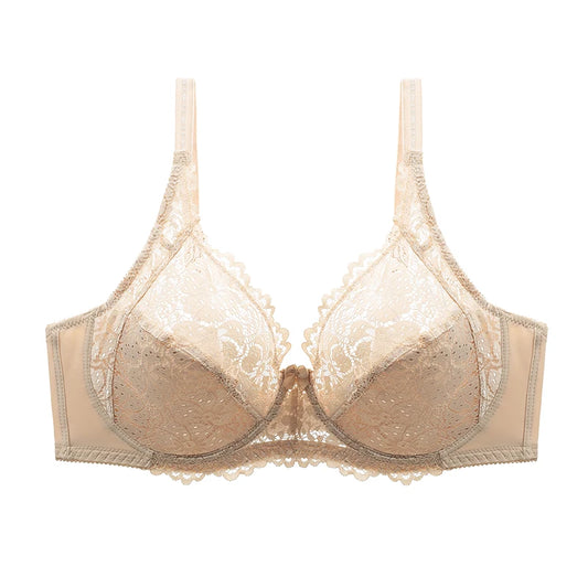 Plus Size Sexy Lace Bra Comfortable Ultra-Thin Cup Ladies Underwear Brassiere