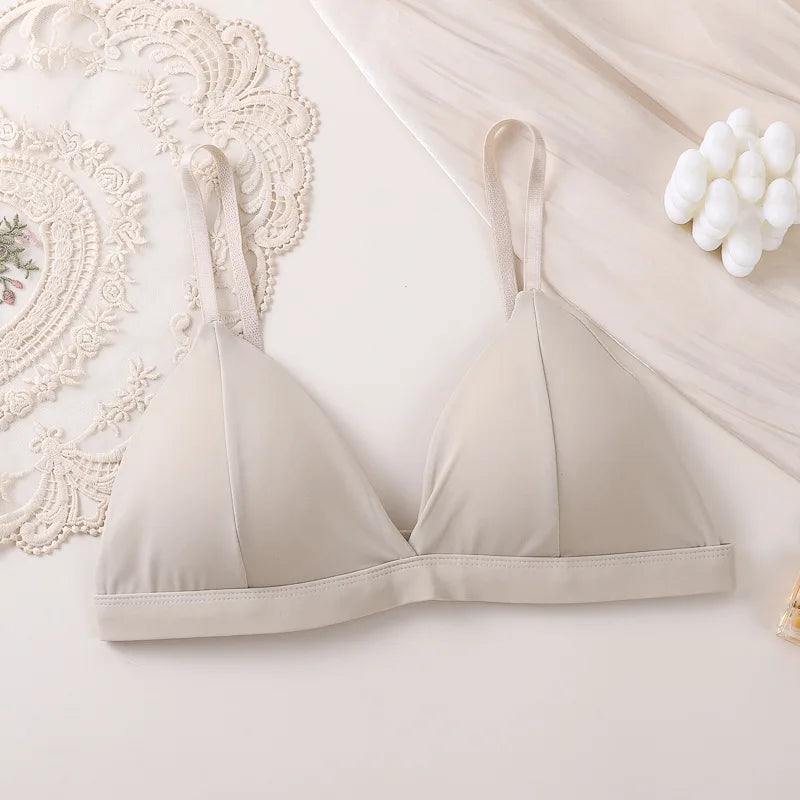 Women'S Bra Push-Up Bralette Solid Color Bras Seamless Wire-Free Brassiere Sexy Lingerie Simple Underwear For Female Girls