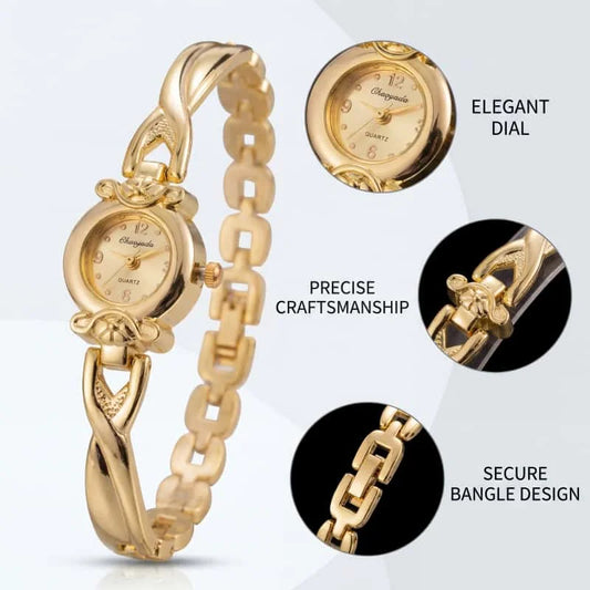Fashion Thin Gold Watches for Women Exquisite Luxury Ladies Quartz Bracelet Wristwatches Vintage Female Clock Gift Montre Femme