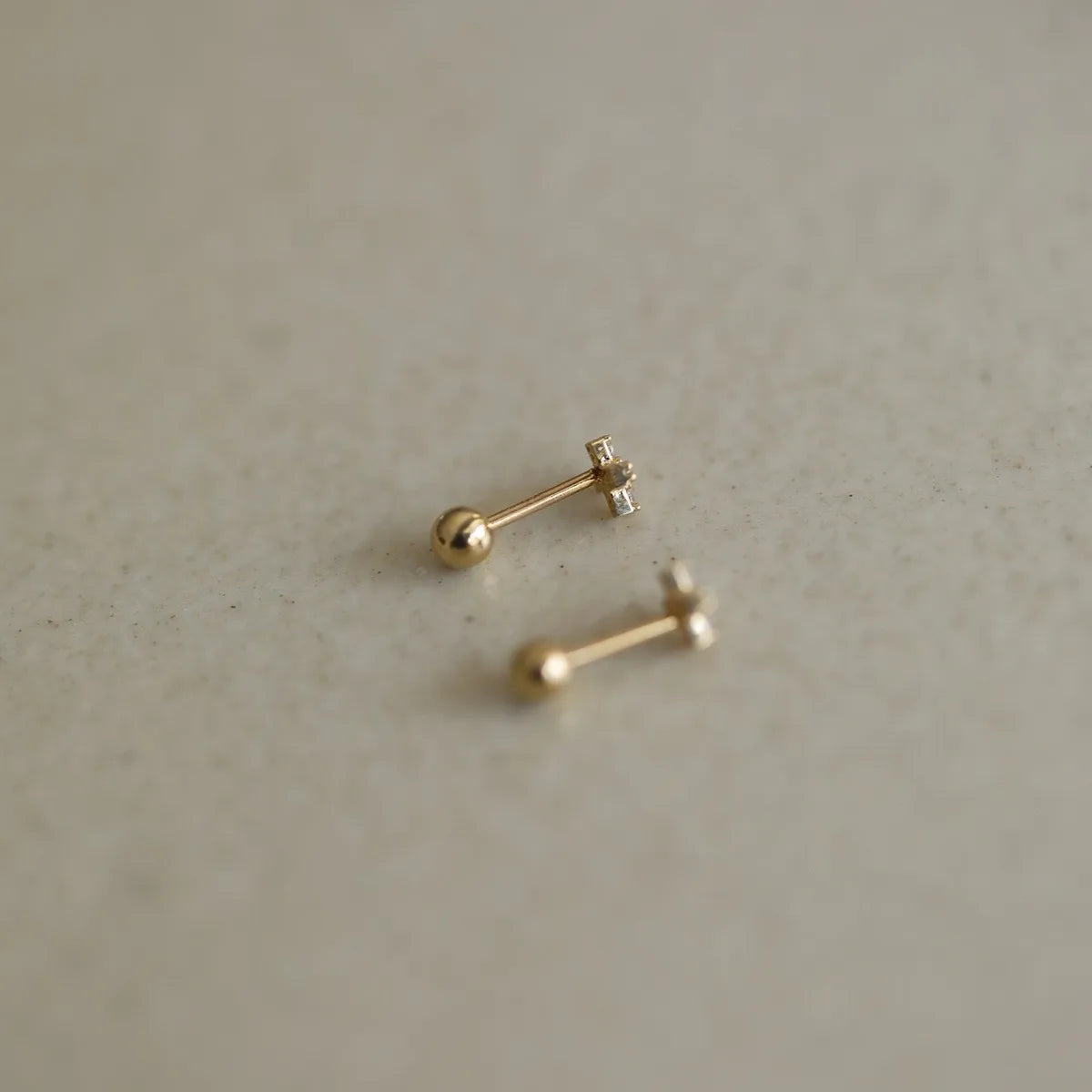 S925 Sterling Silver Plated 18K Gold Mini Cross Zircon Exquisite Screws Earrings Fashionable Temperament Jewelry for Women