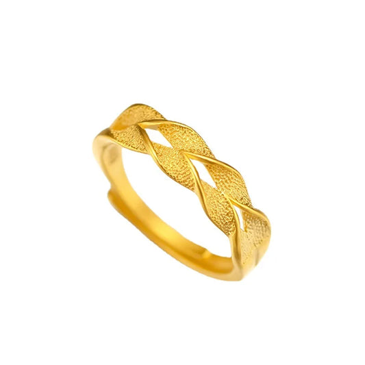 Never Fade Gold Ring for Women Original 18k Gold Rings Fine Accessories for Wedding Engagement Party for Girl Selling At A Loss