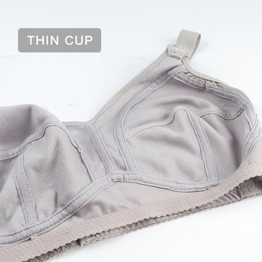 Black Big Women Bras Plus Size Lace Bra For Women Unlined Full Coverage Thin Wireless Adjusted-straps D Cup Comfort Women'Bras