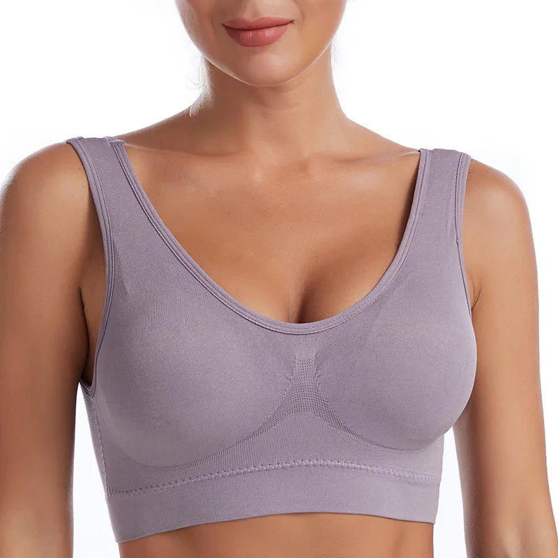 Women Bra Plus Size Seamless Brassiere Breathable Wire Free Bralette Underwear Comfortable Active Padded Brassiere Crop Top
