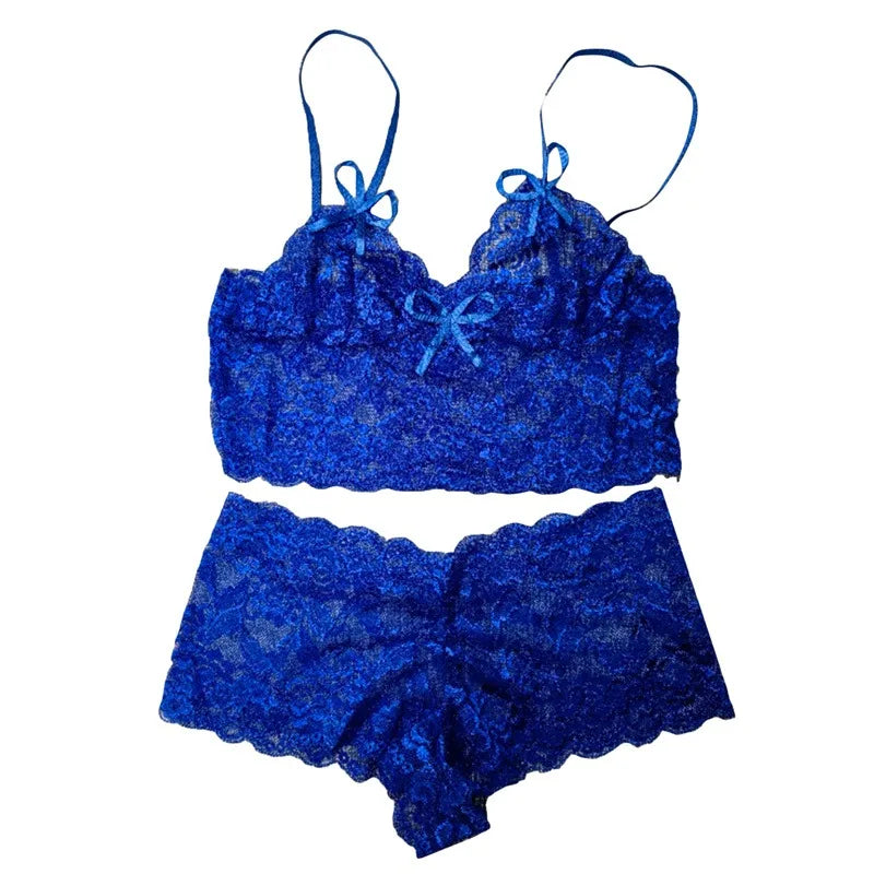 Women Sexy Bra Sets Perspective Lace Strap Fashion Solid Underwear Passion Adjustment Wrap Chest Bra Charm
