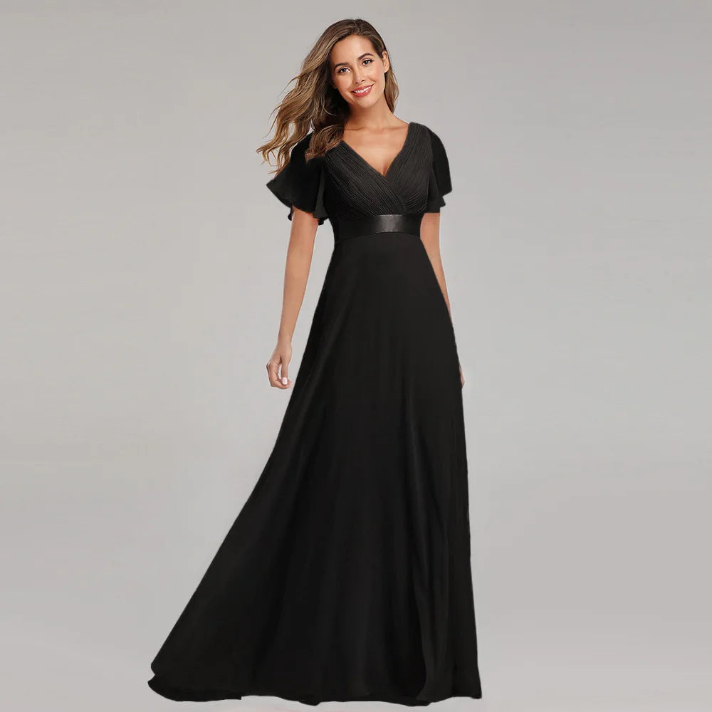 ICCLEK Plus Size Women Clothing Party Evening Dresses Elegant And Pretty Women'S Dresses Chiffon Soft Vestidos De Noche Tallas G