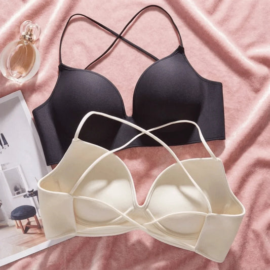 Comfortable 3/4Cup Thicken Bra Slim Waist Shockproof Busty Bra Lingerie Intimates Brassiere for Women Flat Chest