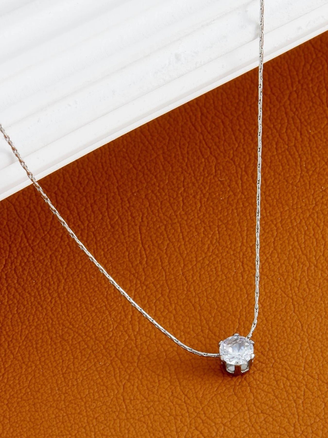 Gold Diamond Pendant Necklace Plated Stainless Steel Jewelry Zircon Pendant Necklace for Women