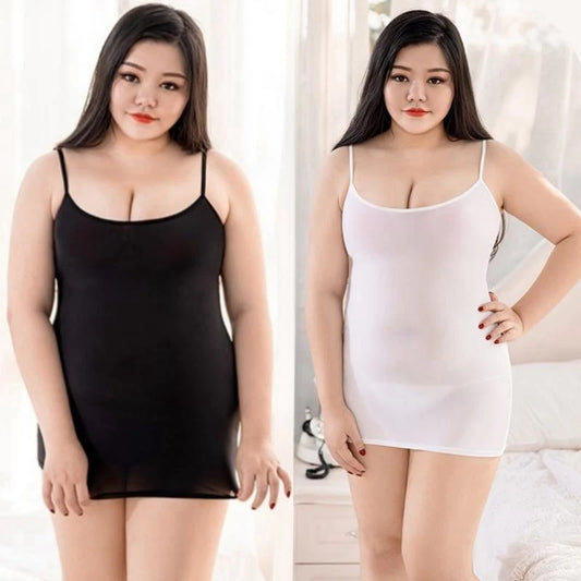 Oversized Women Mini Dress Plus Size Long Dresses Sexy See Through Shiny Plus Size Bodycon Dress Black White LOOSE Dress XXXL