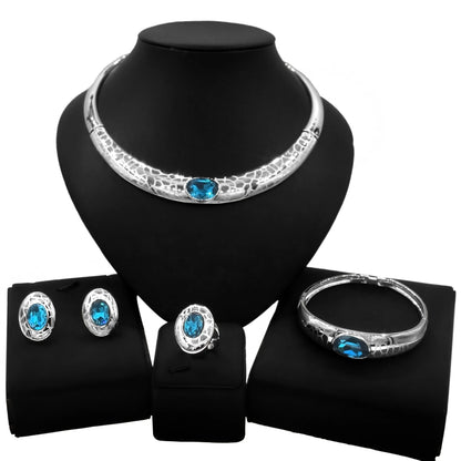Luxury Stainless Steel Jewelry 24K Gold Plated Dubai Bridal Wedding Party Jewelry Accessories Gift Women Necklace Gifts Yll