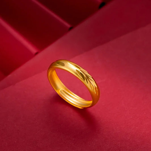 100% 999 Gold-plated Rings for Women/men Not Fade Gold Anillos Mujer Gold  Jewelry Engagement Resizable Rings Luxury Gifts