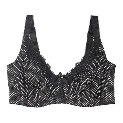 D0295 High Quality Sexy Plus Size Bra  Fashion Polka Dot Women's Bra  Brown/Gray/Black/36-46/C-G