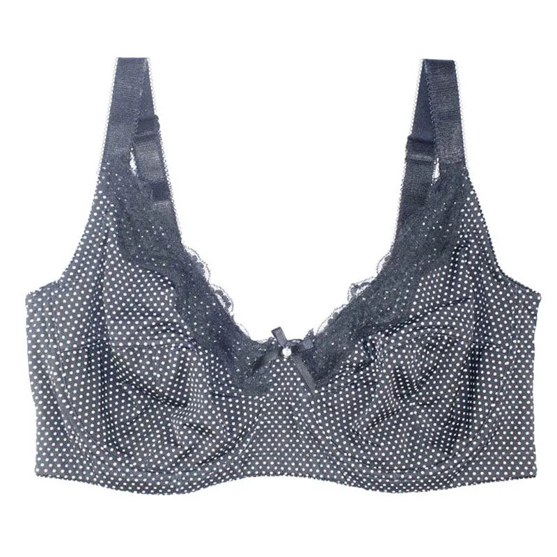 D0295 High Quality Sexy Plus Size Bra  Fashion Polka Dot Women's Bra  Brown/Gray/Black/36-46/C-G