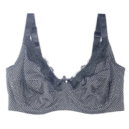 D0295 High Quality Sexy Plus Size Bra  Fashion Polka Dot Women's Bra  Brown/Gray/Black/36-46/C-G