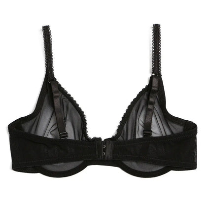 New Women Hollow bra see through sexy gauze mesh transparent ultra thin Bras B C D E F 75 80 85 90 95 100 US EU UK Dropshipping