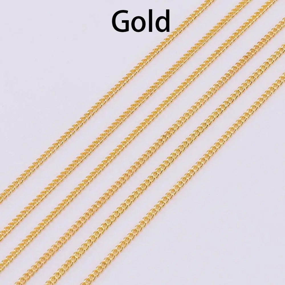5 m/lot Gold/Bronze Plated Necklace Chains For Jewelry Making Findings Materials Handmade DIY Necklace Chain Supplies