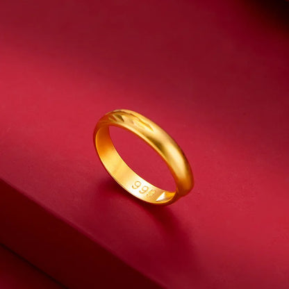 100% 999 Gold-plated Rings for Women/men Not Fade Gold Anillos Mujer Gold  Jewelry Engagement Resizable Rings Luxury Gifts