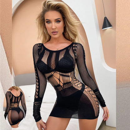 Sexy Lingerie Erotic Babydoll Dress Sexy Costumes Bodystocking Porno Underwear Intimates Plus Size Nightwear Women Mini Dress