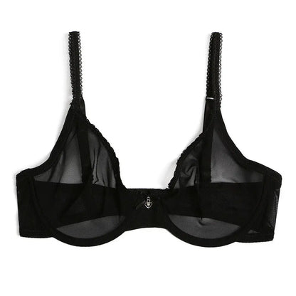 New Women Hollow bra see through sexy gauze mesh transparent ultra thin Bras B C D E F 75 80 85 90 95 100 US EU UK Dropshipping