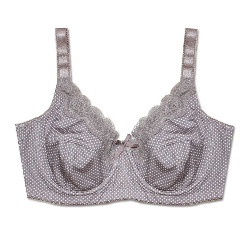 D0295 High Quality Sexy Plus Size Bra  Fashion Polka Dot Women's Bra  Brown/Gray/Black/36-46/C-G