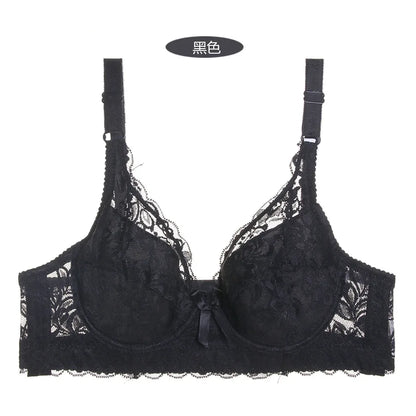 Plus Size Bras Full Lace Breathable Push Up Bra Fashion Sexy Women Underwear Brassiere Gather Lingerie Bralette