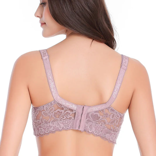 Plus Size Bras Full Lace Breathable Push Up Bra Fashion Sexy Women Underwear Brassiere Gather Lingerie Bralette