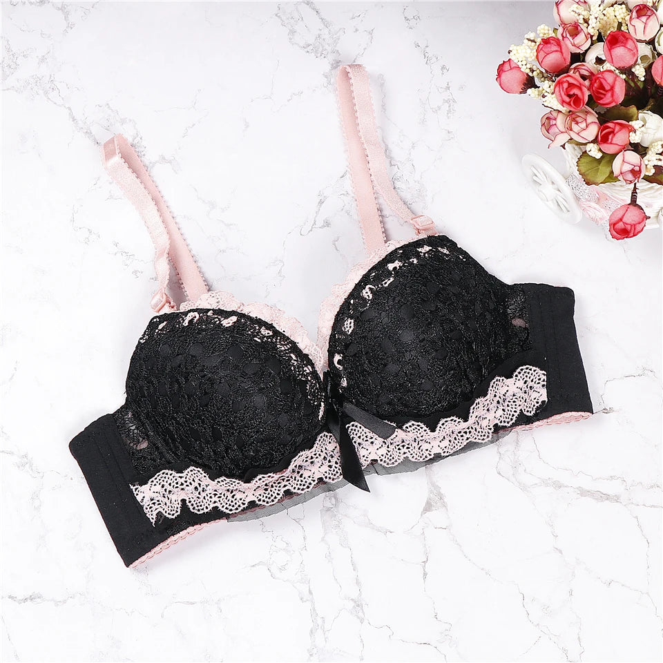 New Bra Woman Underwear Push Up Bra Lingerie Unlined Lace Bra Women Sexy Female Back Closure Lolita Brassiere 3/4 Cup Bra