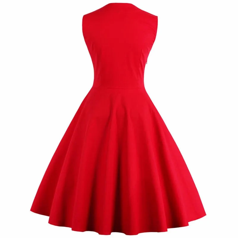 S-5XL Plus Size Women Robe Pin Up Dress Retro Vintage 50s 60s Rockabilly Dot Swing Summer female Dresses Elegant Tunic Vestido