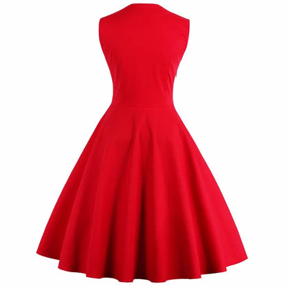 S-5XL Plus Size Women Robe Pin Up Dress Retro Vintage 50s 60s Rockabilly Dot Swing Summer female Dresses Elegant Tunic Vestido