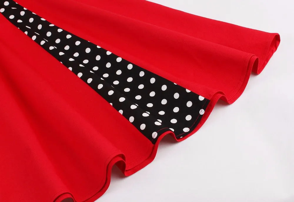 S-5XL Plus Size Women Robe Pin Up Dress Retro Vintage 50s 60s Rockabilly Dot Swing Summer female Dresses Elegant Tunic Vestido