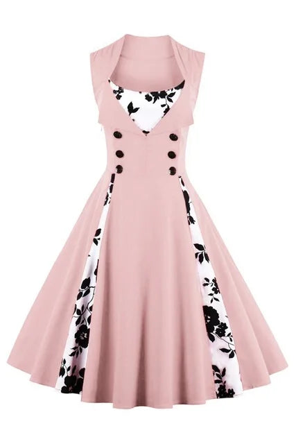 S-5XL Plus Size Women Robe Pin Up Dress Retro Vintage 50s 60s Rockabilly Dot Swing Summer female Dresses Elegant Tunic Vestido