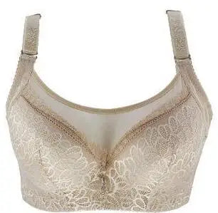 Plus Size Bra Thin Cup Mesh Lace Bras For Women Underwear Brassiere Elegant Pattern Push Up Bralette Lingerie