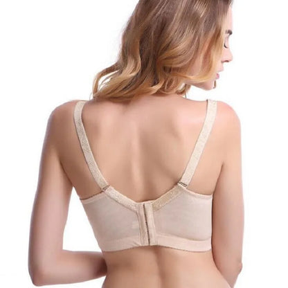 Plus Size Bra Thin Cup Mesh Lace Bras For Women Underwear Brassiere Elegant Pattern Push Up Bralette Lingerie