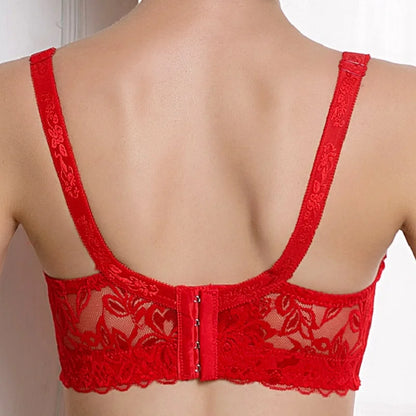 Plus Size Bras Full Lace Breathable Push Up Bra Fashion Sexy Women Underwear Brassiere Gather Lingerie Bralette
