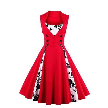 S-5XL Plus Size Women Robe Pin Up Dress Retro Vintage 50s 60s Rockabilly Dot Swing Summer female Dresses Elegant Tunic Vestido