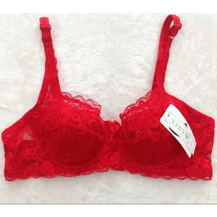 Spring summer Plus Size sexy Bra for Women Seamless Lingerie Lace Bra Ultra thin pad 32 34 36 38 40 B C big cup bra