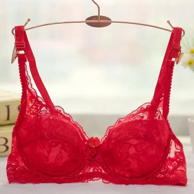 Spring summer Plus Size sexy Bra for Women Seamless Lingerie Lace Bra Ultra thin pad 32 34 36 38 40 B C big cup bra