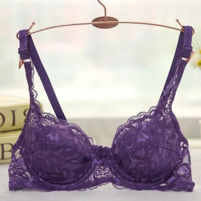 Spring summer Plus Size sexy Bra for Women Seamless Lingerie Lace Bra Ultra thin pad 32 34 36 38 40 B C big cup bra