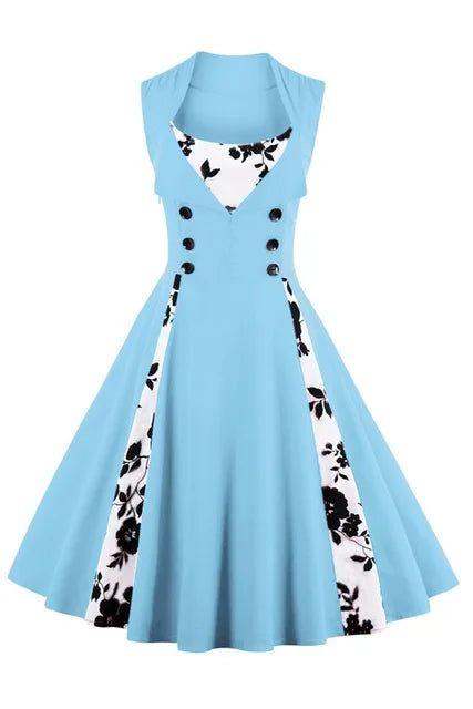 S-5XL Plus Size Women Robe Pin Up Dress Retro Vintage 50s 60s Rockabilly Dot Swing Summer female Dresses Elegant Tunic Vestido