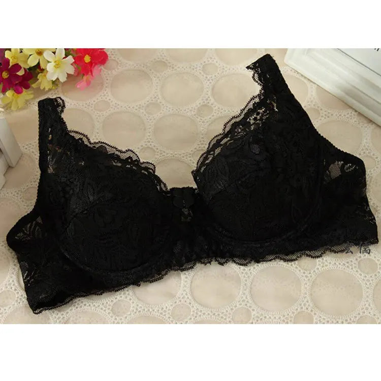 Spring summer Plus Size sexy Bra for Women Seamless Lingerie Lace Bra Ultra thin pad 32 34 36 38 40 B C big cup bra