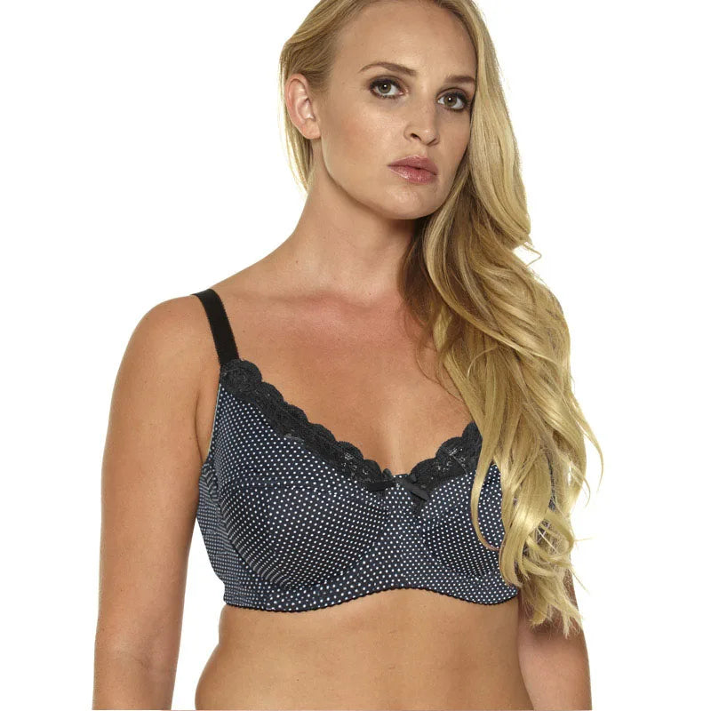 D0295 High Quality Sexy Plus Size Bra  Fashion Polka Dot Women's Bra  Brown/Gray/Black/36-46/C-G
