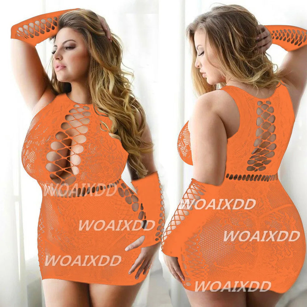 Sexy Lingerie Erotic Babydoll Dress Sexy Costumes Bodystocking Porno Underwear Intimates Plus Size Nightwear Women Mini Dress