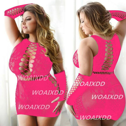 Sexy Lingerie Erotic Babydoll Dress Sexy Costumes Bodystocking Porno Underwear Intimates Plus Size Nightwear Women Mini Dress