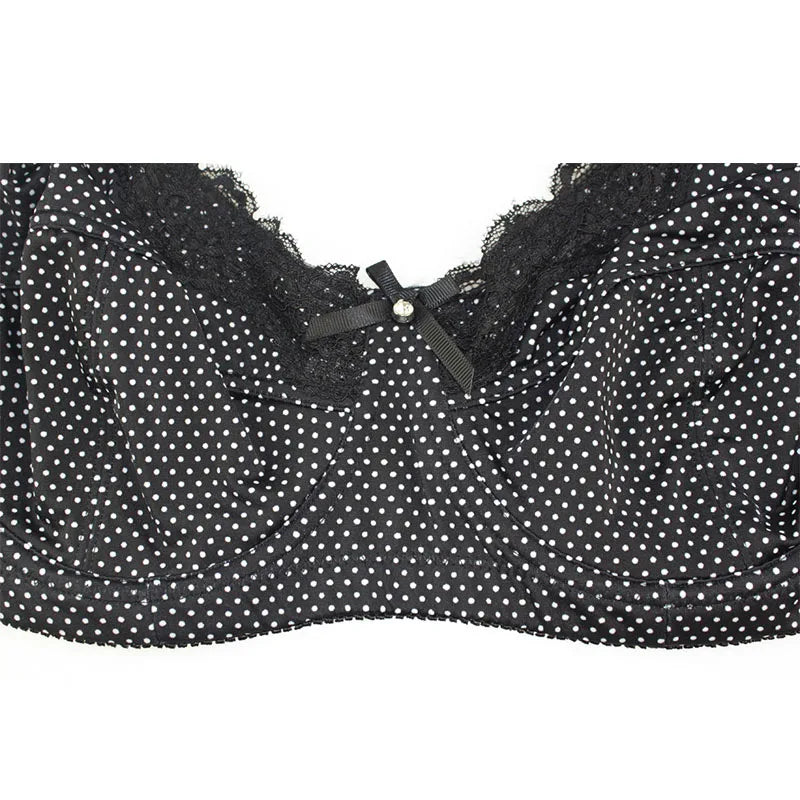 D0295 High Quality Sexy Plus Size Bra  Fashion Polka Dot Women's Bra  Brown/Gray/Black/36-46/C-G