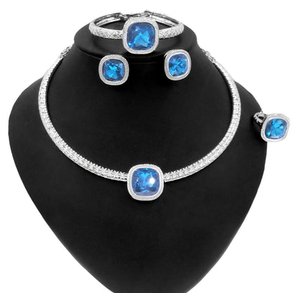 Luxury Stainless Steel Jewelry 24K Gold Plated Dubai Bridal Wedding Party Jewelry Accessories Gift Women Necklace Gifts Yll