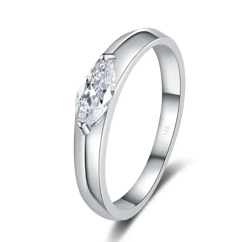Sparkly Mariquesa 4*8 Moissanite Diamond VVS1 0.5 Carat ring, White Gold 18K Wedding Band Fine Jewelry Birthday Gift for Women