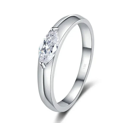 Sparkly Mariquesa 4*8 Moissanite Diamond VVS1 0.5 Carat ring, White Gold 18K Wedding Band Fine Jewelry Birthday Gift for Women