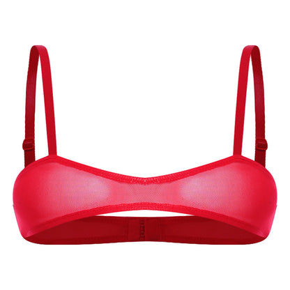 Womens Minimizer Bra 3/4 Coverage Non Padded Underwire Female Breathable See Through Sheer Mesh Bra Tops Mini Bralette Lingerie
